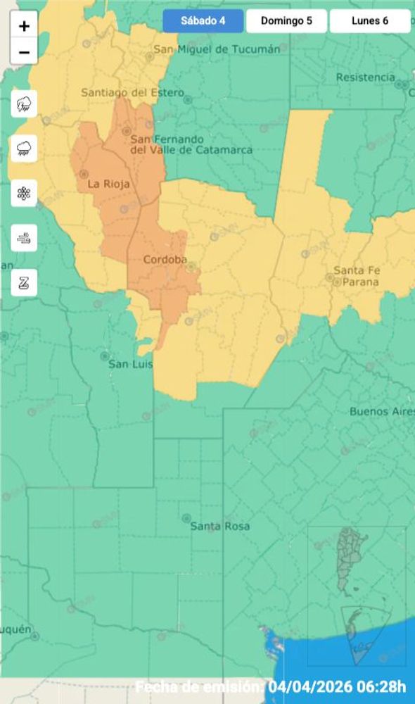 Alerta por tormentas para Córdoba este jueves 4 de abril.