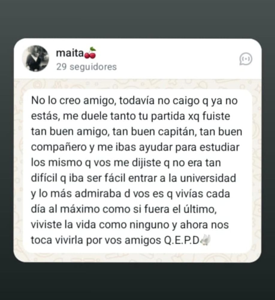Quién era Luca Ariel Sosa, el estudiante que murió en una residencia universitaria.