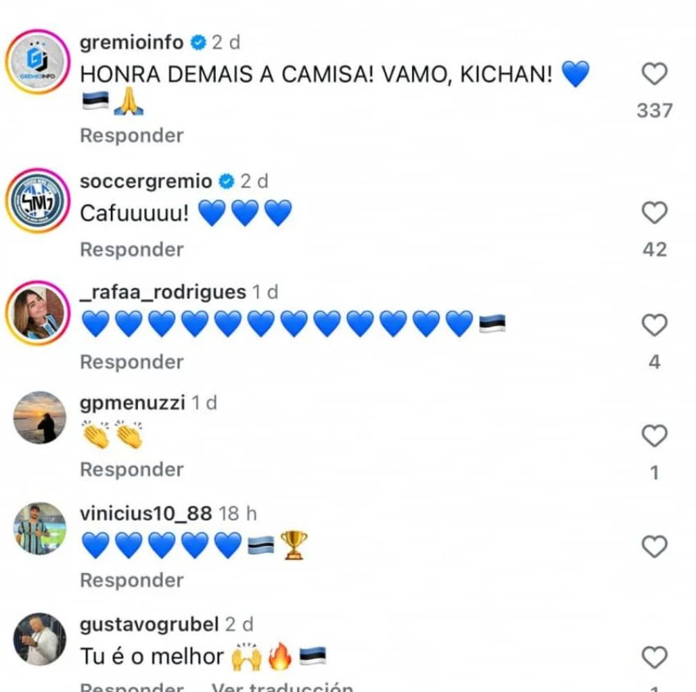 Captura de pantalla de redes sociales elogiando a Cristian Pavón
