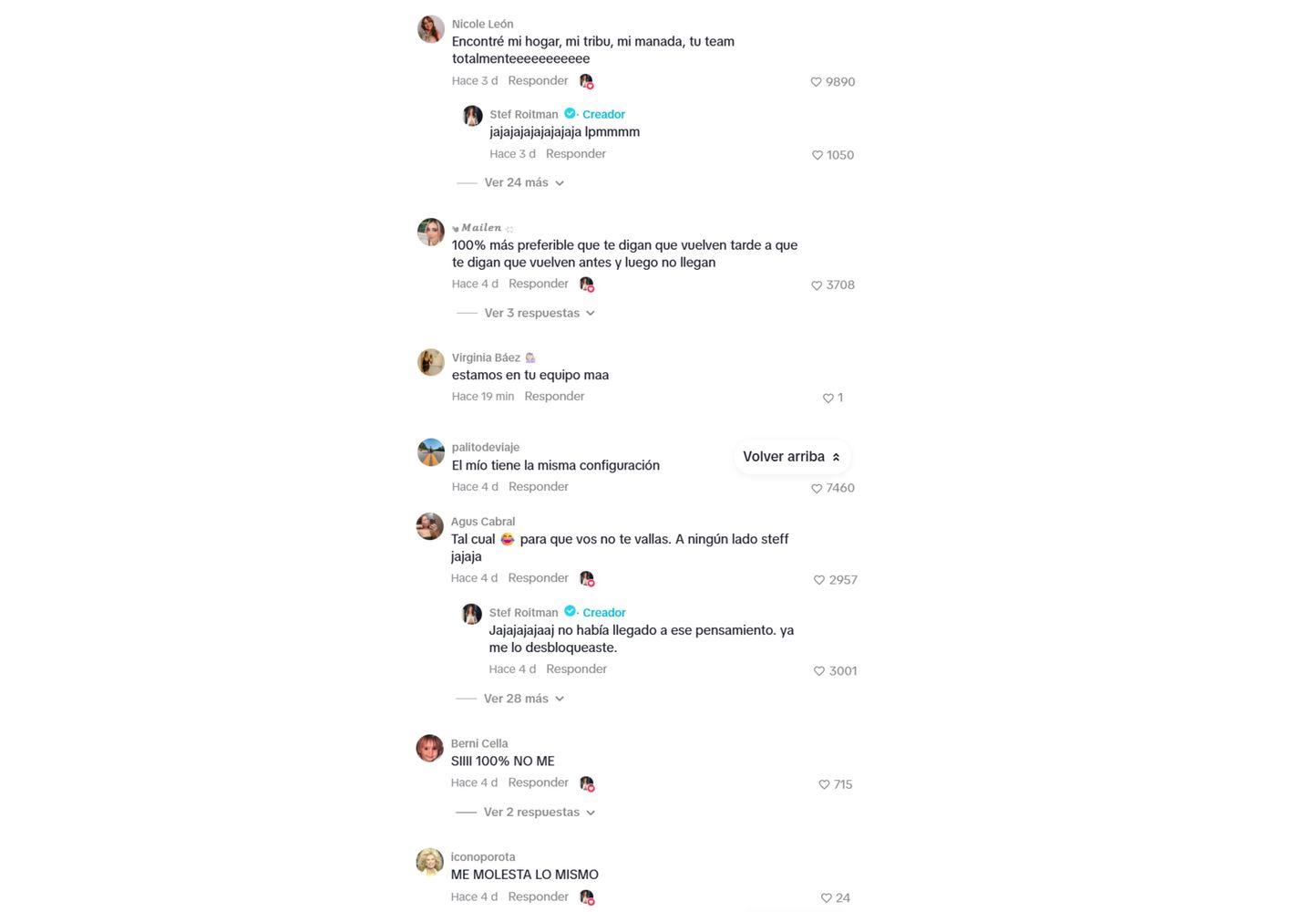 Los comentarios del video.