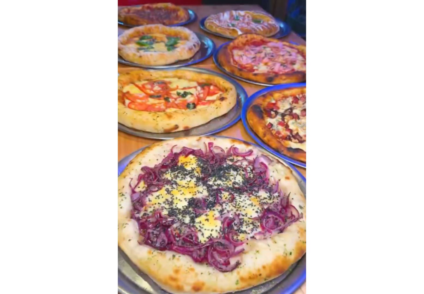 Las variedades de pizzas disponibles.