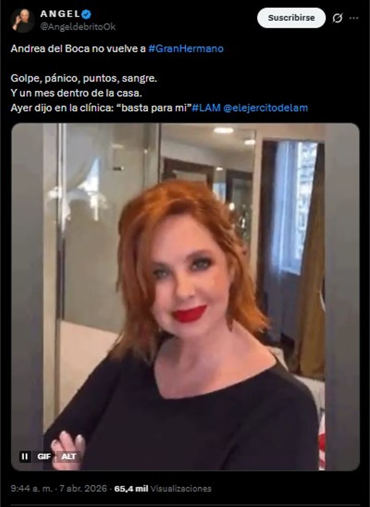 Andrea del Boca no volvería a Gran Hermano