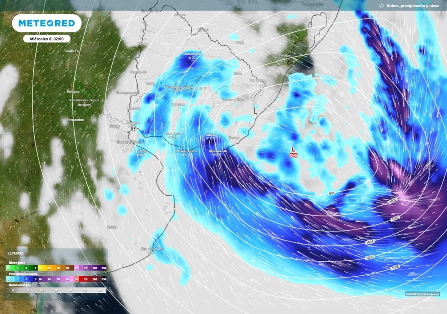 Ciclón extratropical en Buenos Aires.
