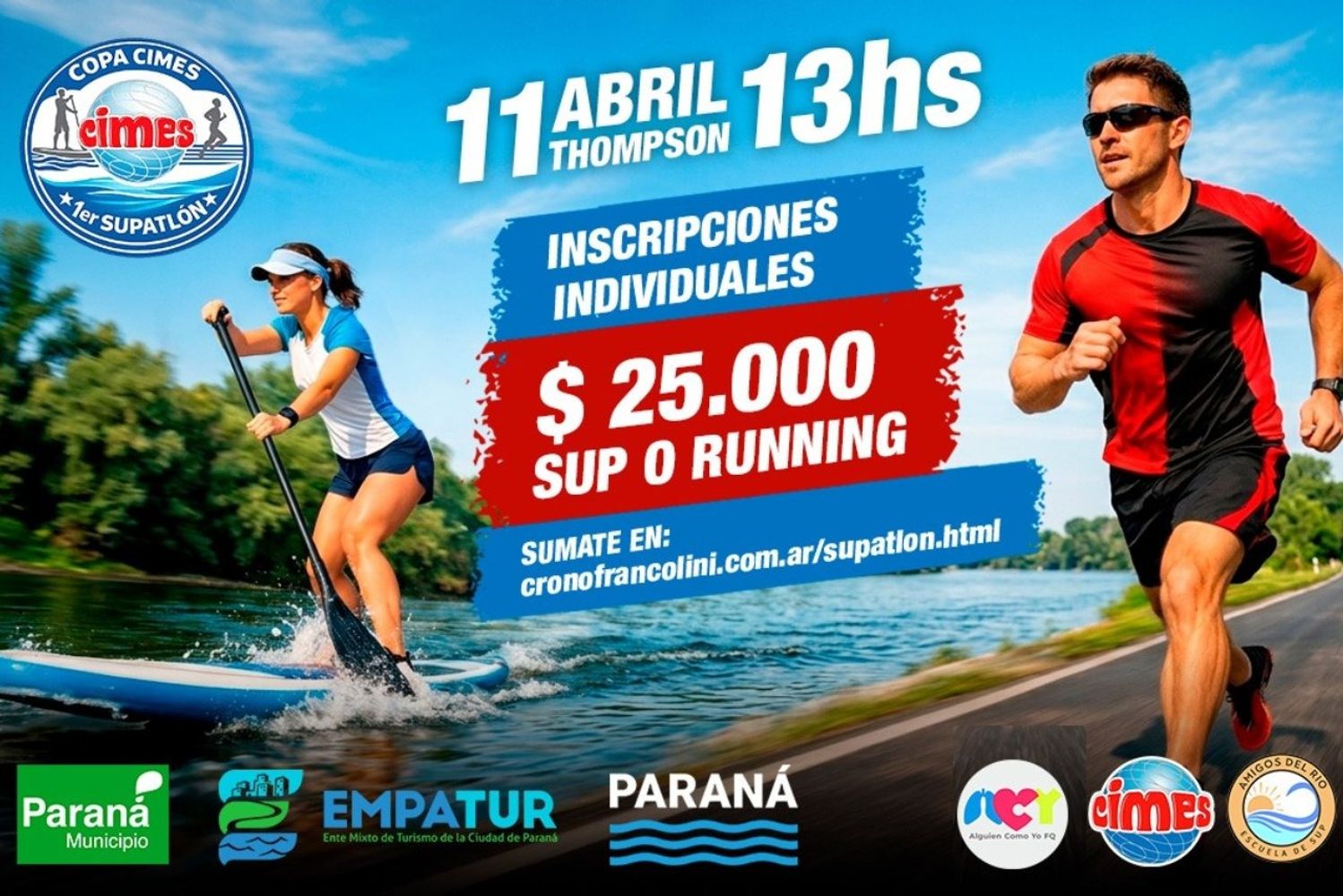 Paraná será sede del primer Supatlón 2026 en el Balneario Thompson con fines solidarios.