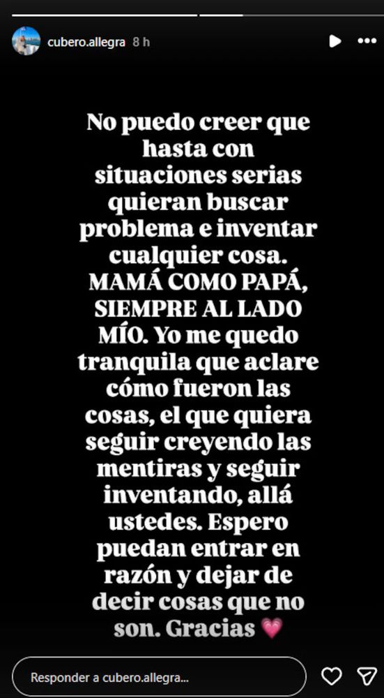 Hija de Nicole y Cubero