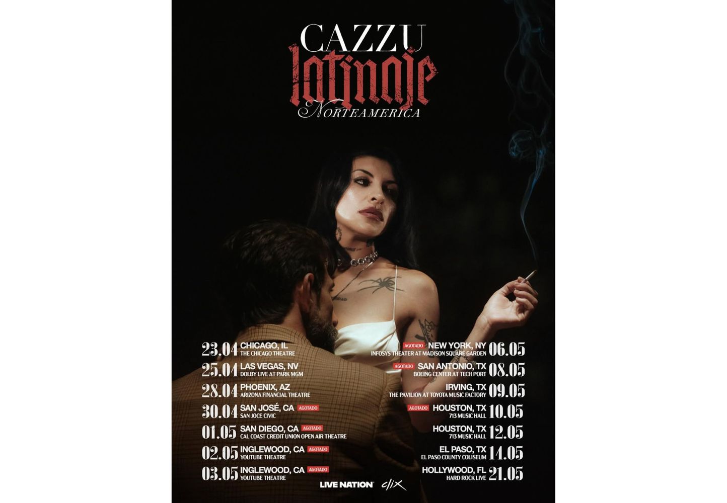 Las fechas del tour Latinaje en Norteamérica.