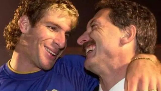 Martín Palermo y Mauricio Macri