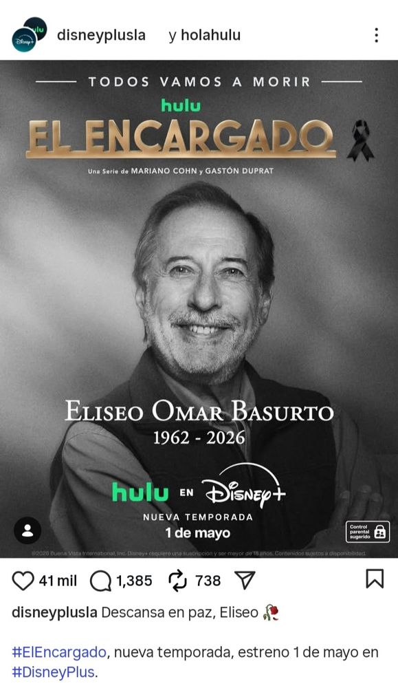 La publicación de Disney+ que generó preocupación entre los cibernautas.