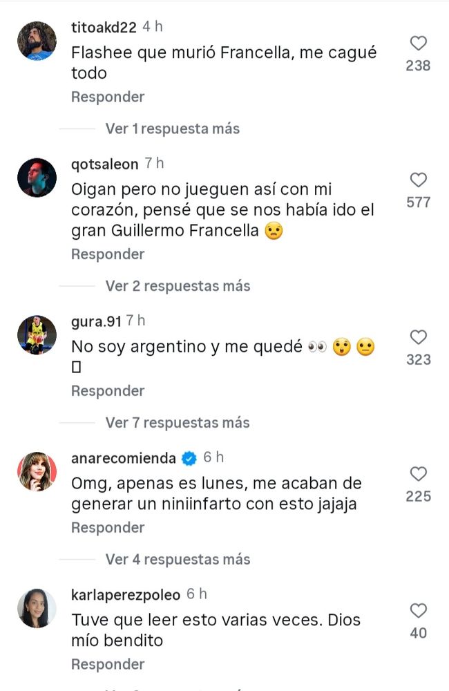 Preocupación por Guillermo Francella tras la noticia que compartió Disney+ en Instagram.