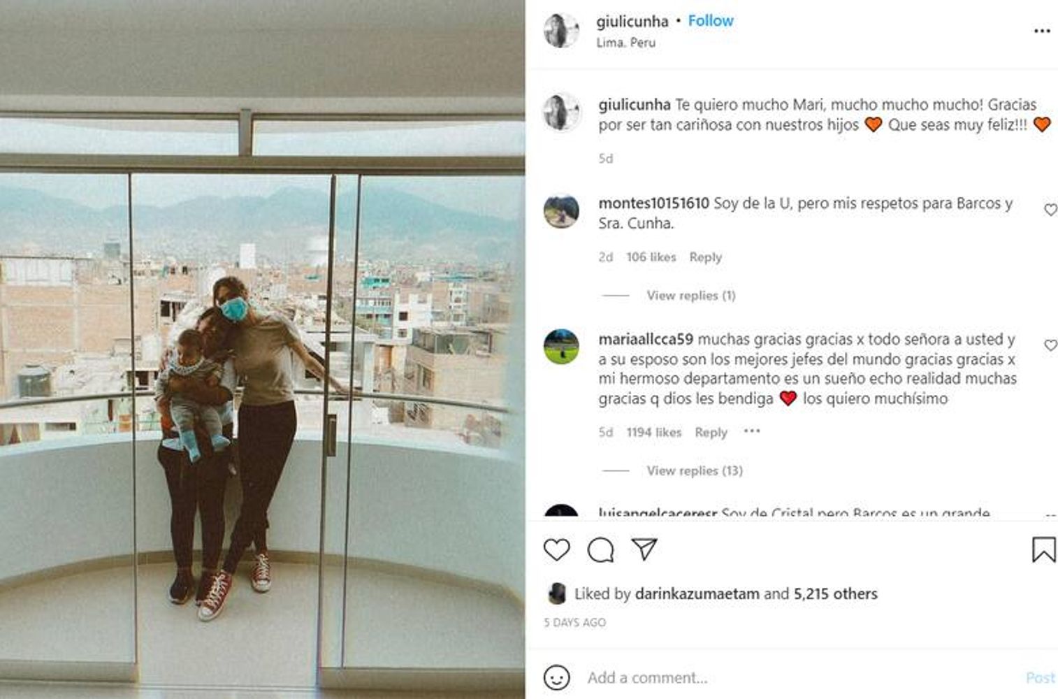 Un futbolista cordobés le cambió la vida a la niñera de sus hijos.
