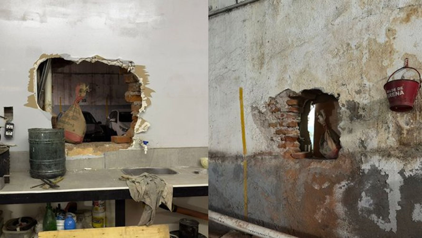 Ladrones ingresaron por un boquete a la joyería y se llevaron una caja fuerte con oro.
