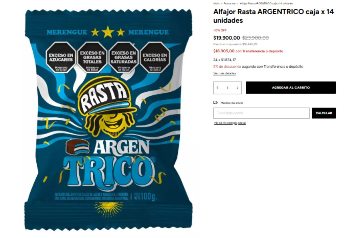 El precio del alfajor.