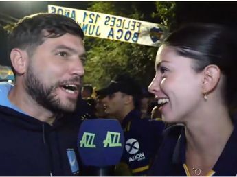 El periodista deportivo y la hincha de Boca que "matchearon" en vivo se mostraron juntos y consiguieron su primer canje