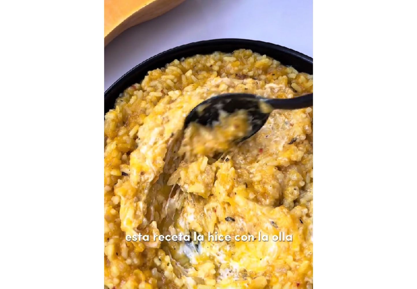 Así de cremoso queda este risotto.