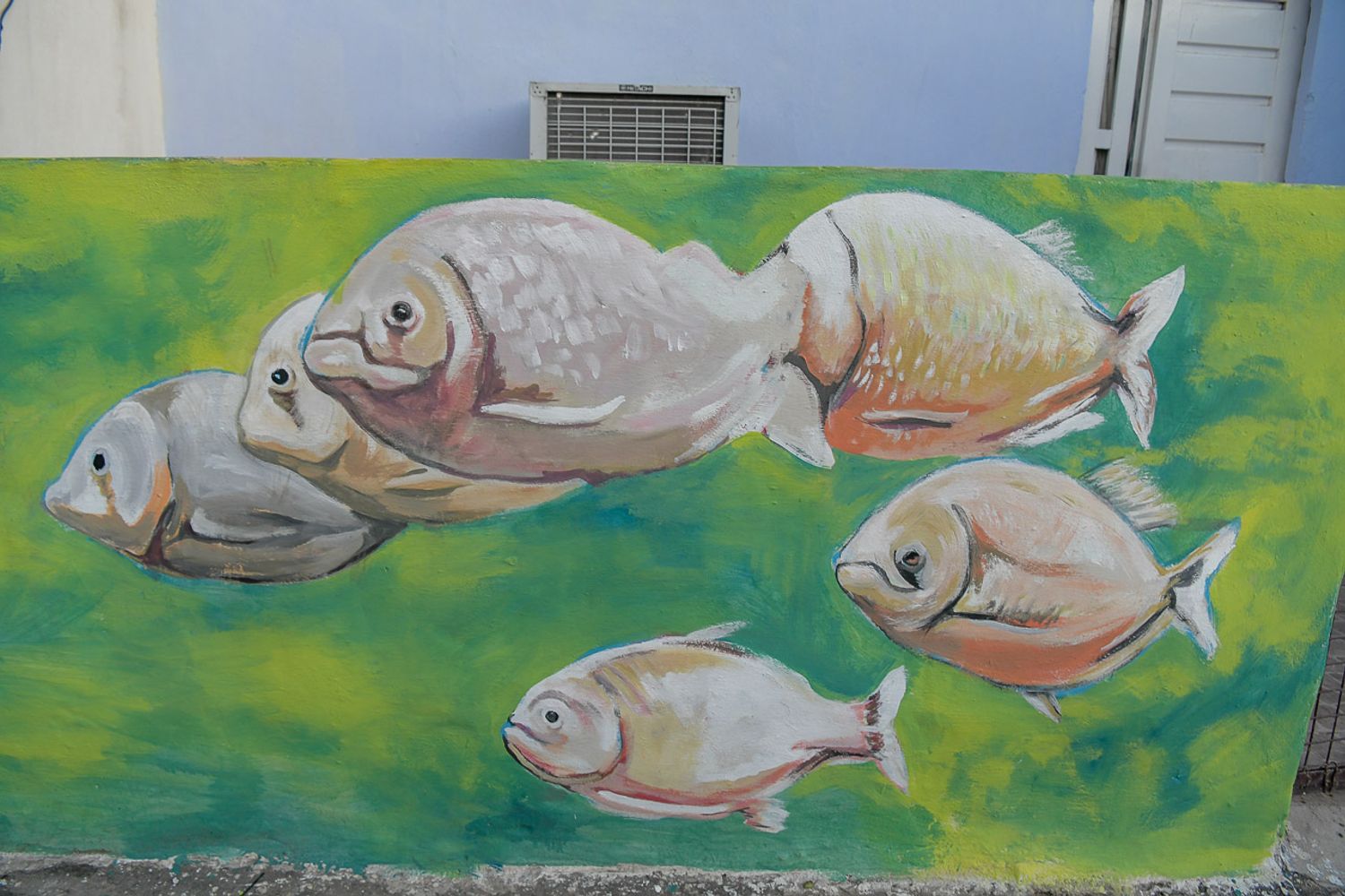 La intervención artística “Mística Costera” se realizó en calle Del Pescador y pone en valor la relación del barrio con el río y su historia.