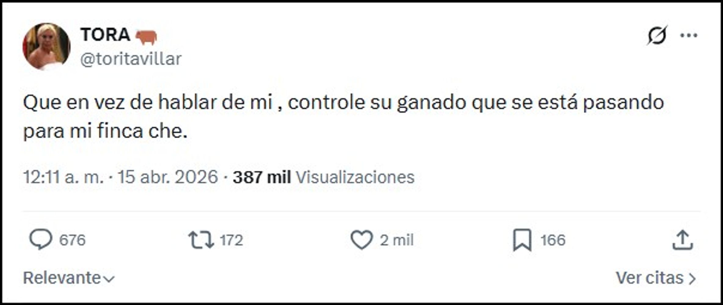La Tora le respondió a Furia.