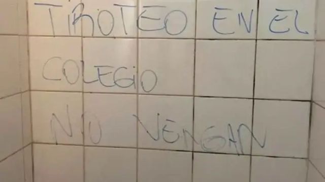Uno de los mensajes detectados en las escuelas de Córdoba.