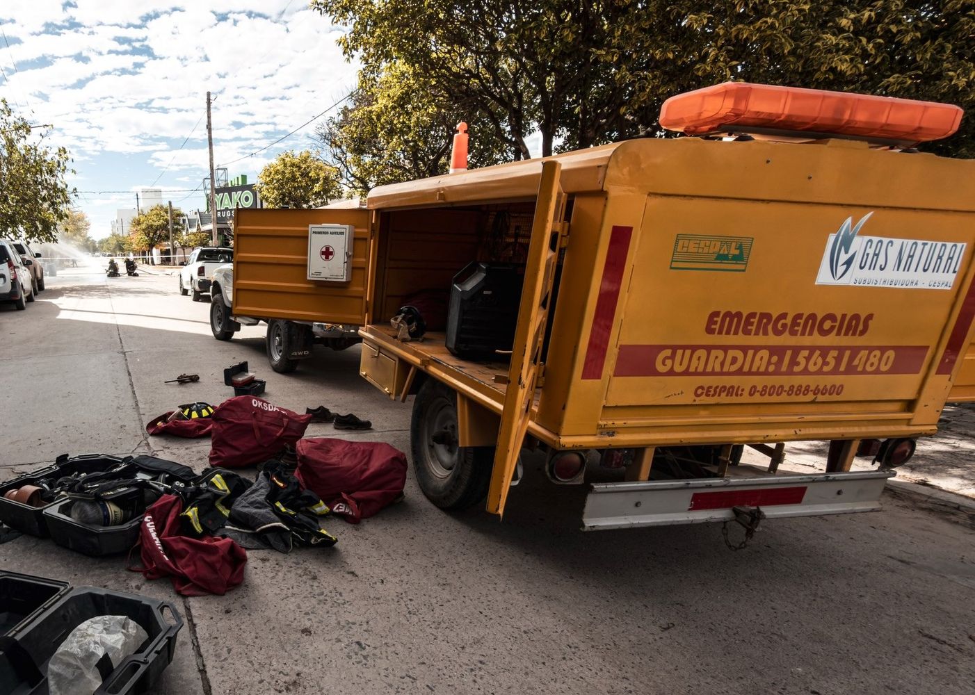 Bomberos Voluntarios junto a CESPAL contuvieron una fuga de gas natural
