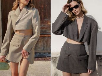 Cómo reciclar un blazer viejo y transformarlo en un conjunto canchero de top y pollera en tendencia
