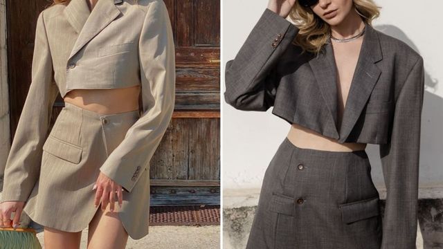 Cómo reciclar un blazer viejo y transformarlo en un conjunto canchero de top y pollera en tendencia
