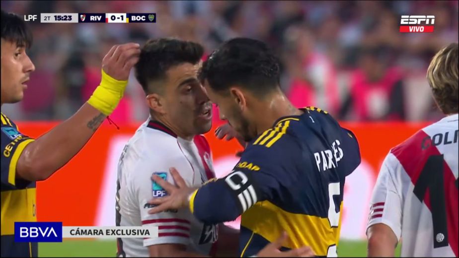 La pelea de Leandro Paredes y Marcos Acuña en el River - Boca