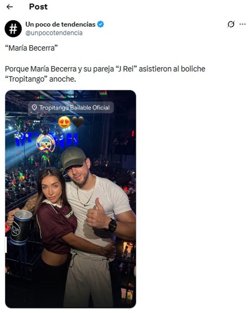 María Becerra y Rei fueron a bailar al Tropitango: la foto que se volvió viral y desató una polémica en las redes