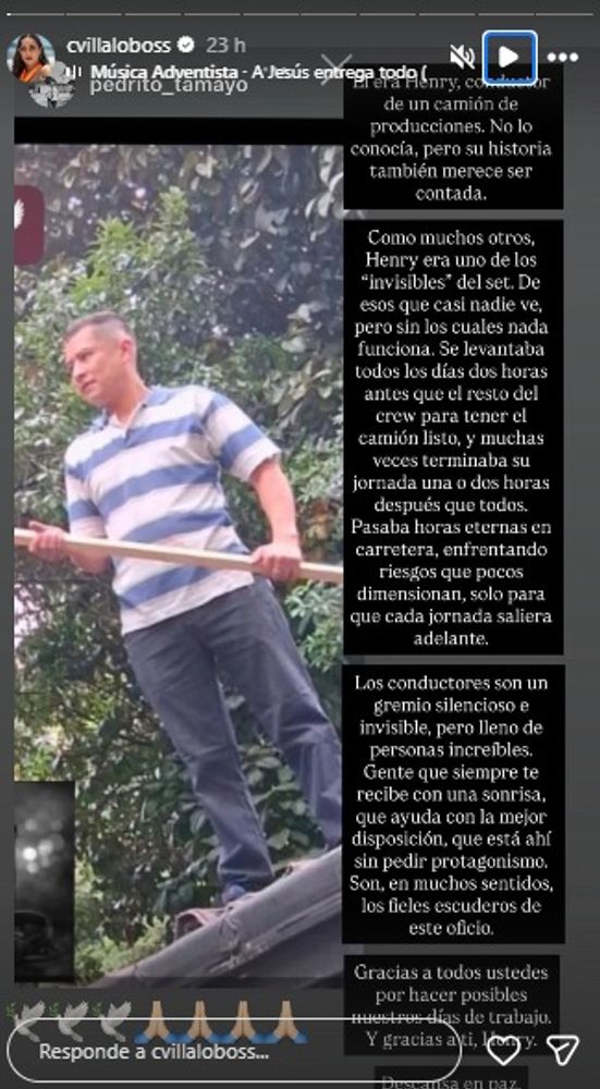 La protagonista de la serie, Carmen Villalobos, sobre Henry Alberto Benavides.
