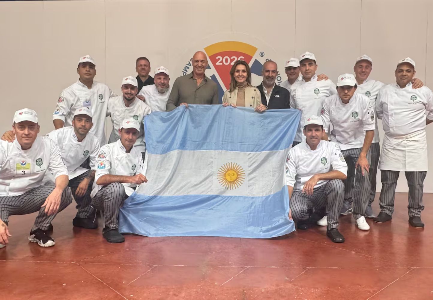 La delegación argentina en el Mundial de Pizza.