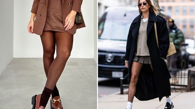 Lejos de ser una moda pasajera, los mocasines con medias se posicionan como una de las apuestas más fuertes del otoño.