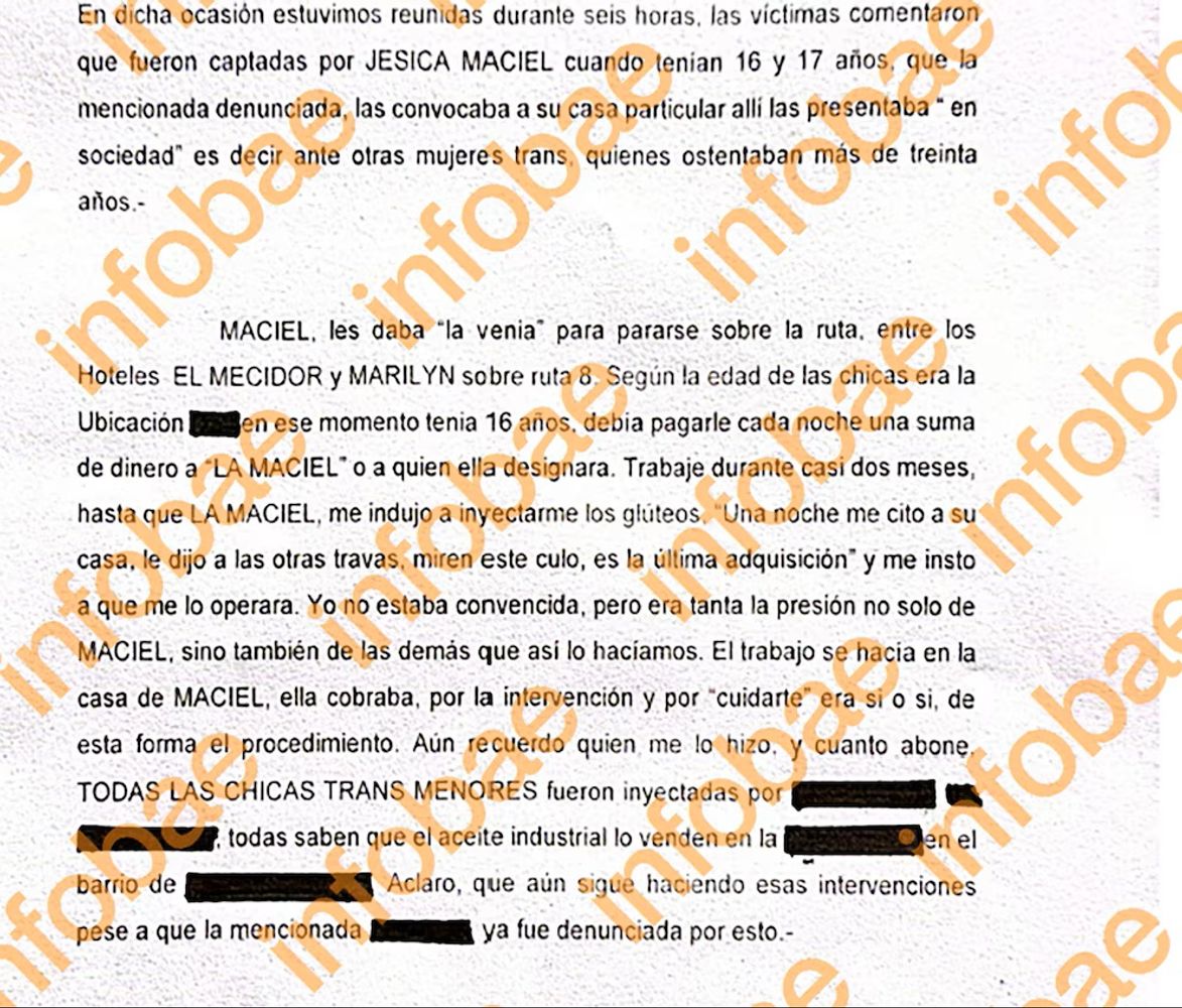 Denuncia contra La Maciel