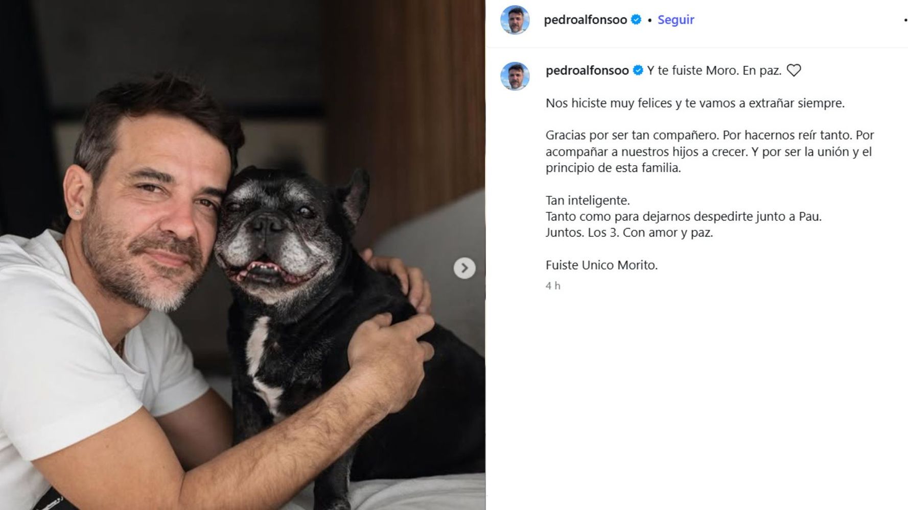 El dolor de Pedro Alfonso y Paula Chaves por la muerte de Moro