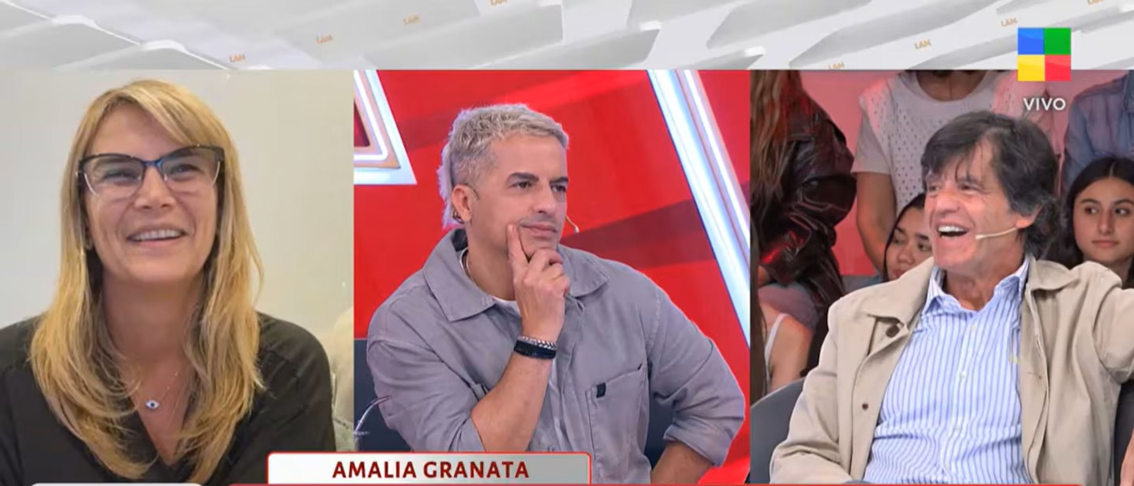 Amalia Granata y Ricardo Biasotti junto a Ángel de Brito.