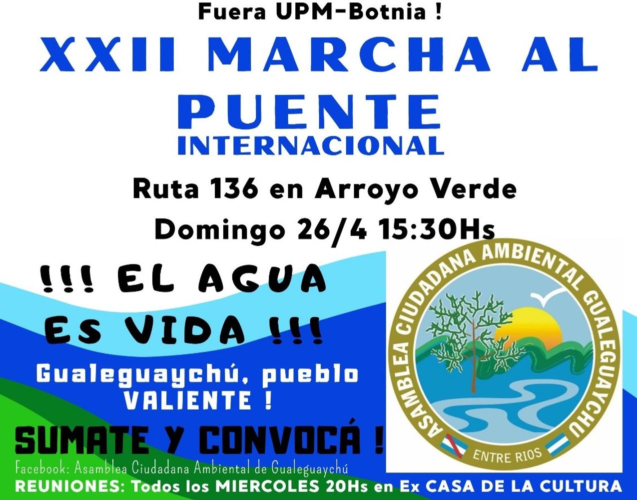 Movilización de ambientalistas ER. Fotos: Asamblea Ciudadana Ambiental Gualeguaychú.