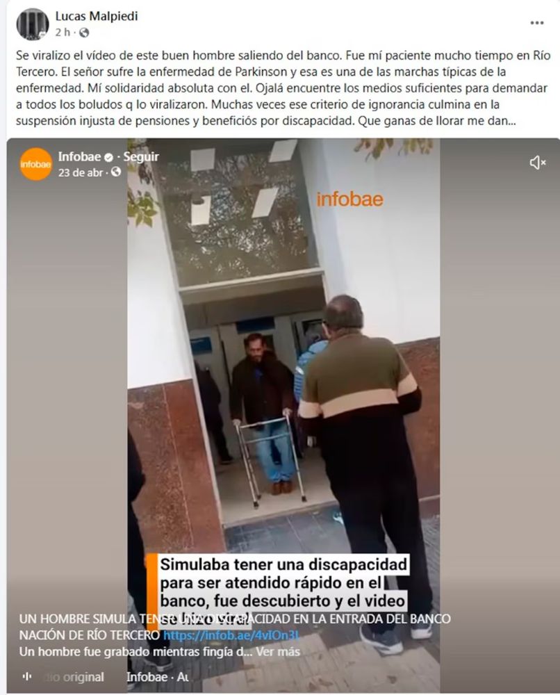 El kinesiólogo apareció mediante las redes.