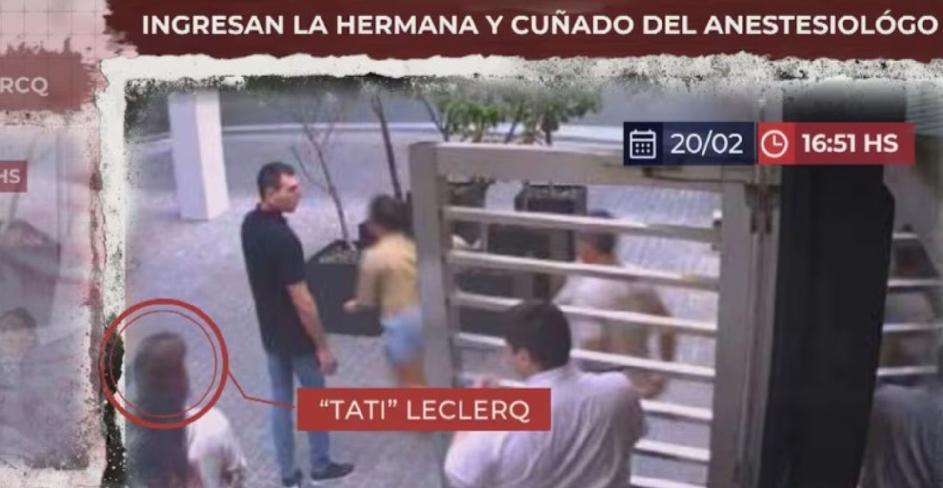 Salieron a la luz las imágenes de la cámara de seguridad del departamento del anestesista.