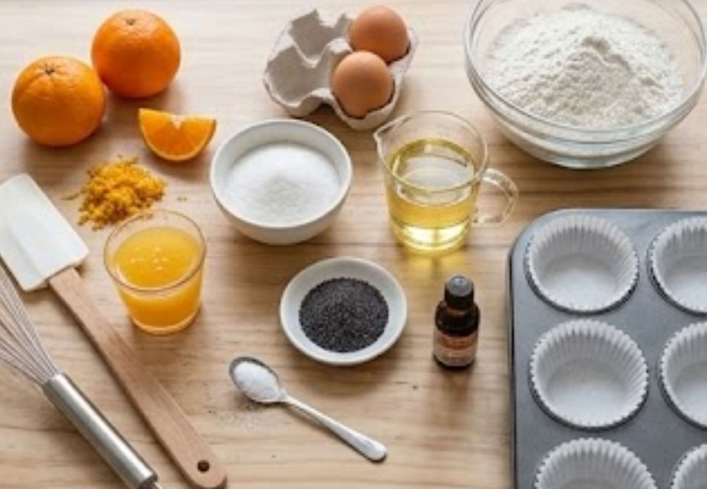 Los ingredientes necesarios para que salgan unos muffins espectaculares.
