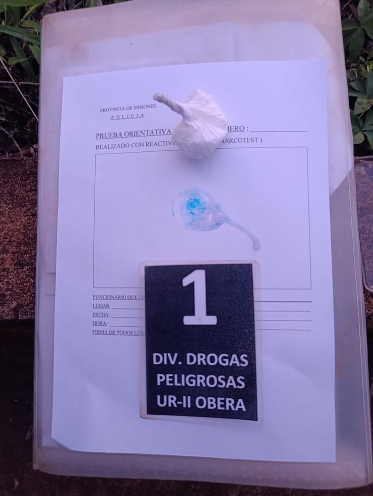 Pareja fue demorada con cocaína en un operativo “Plazas Seguras” en Oberá.
