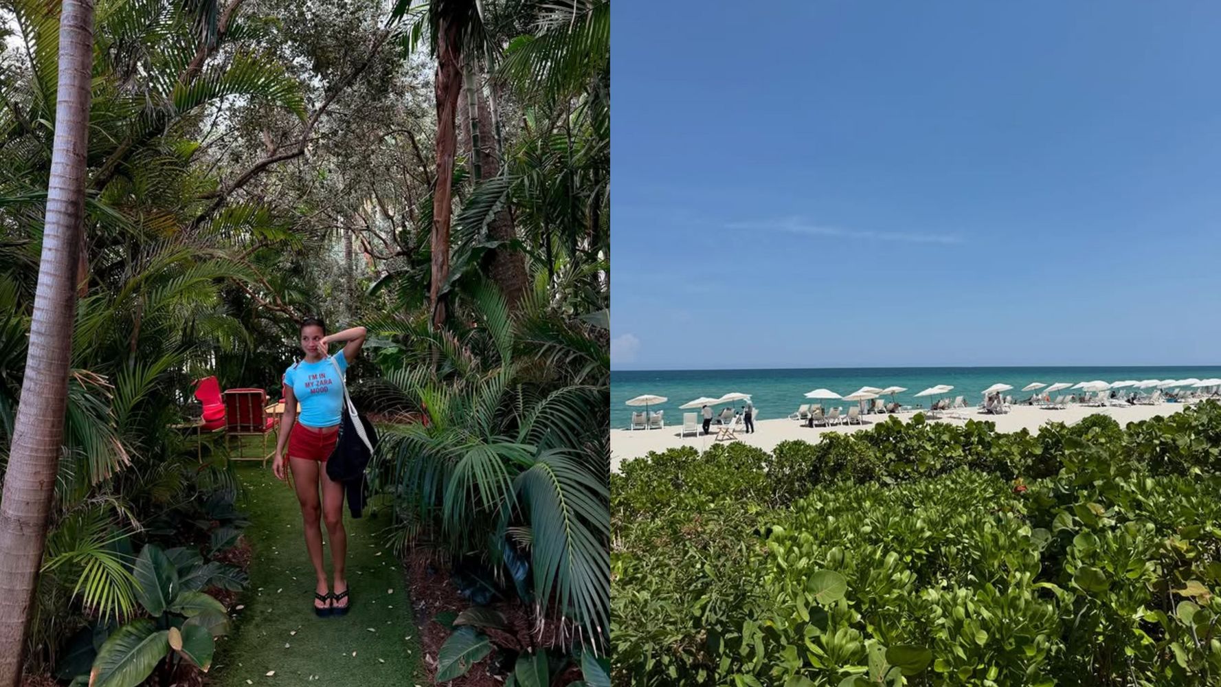 Emilia eligió la playa para desconectarse un rato.