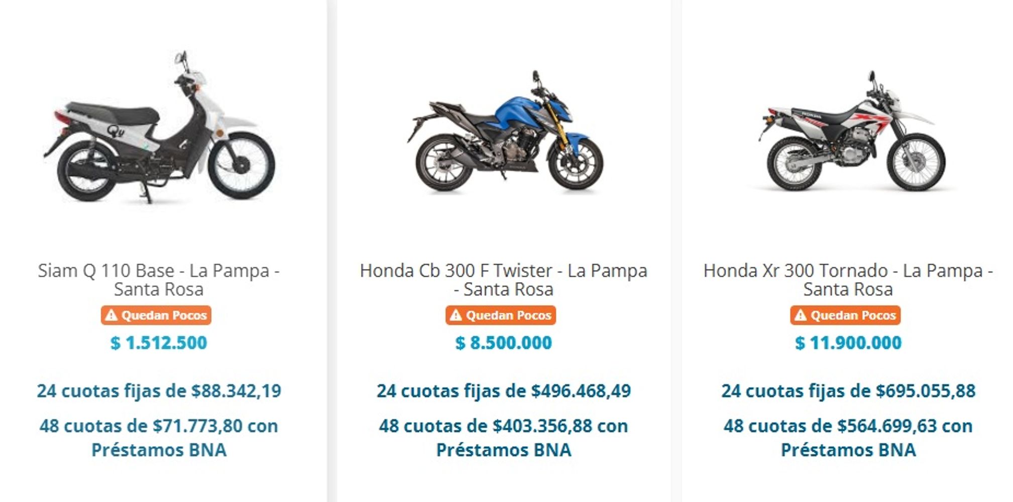 Créditos para motos
