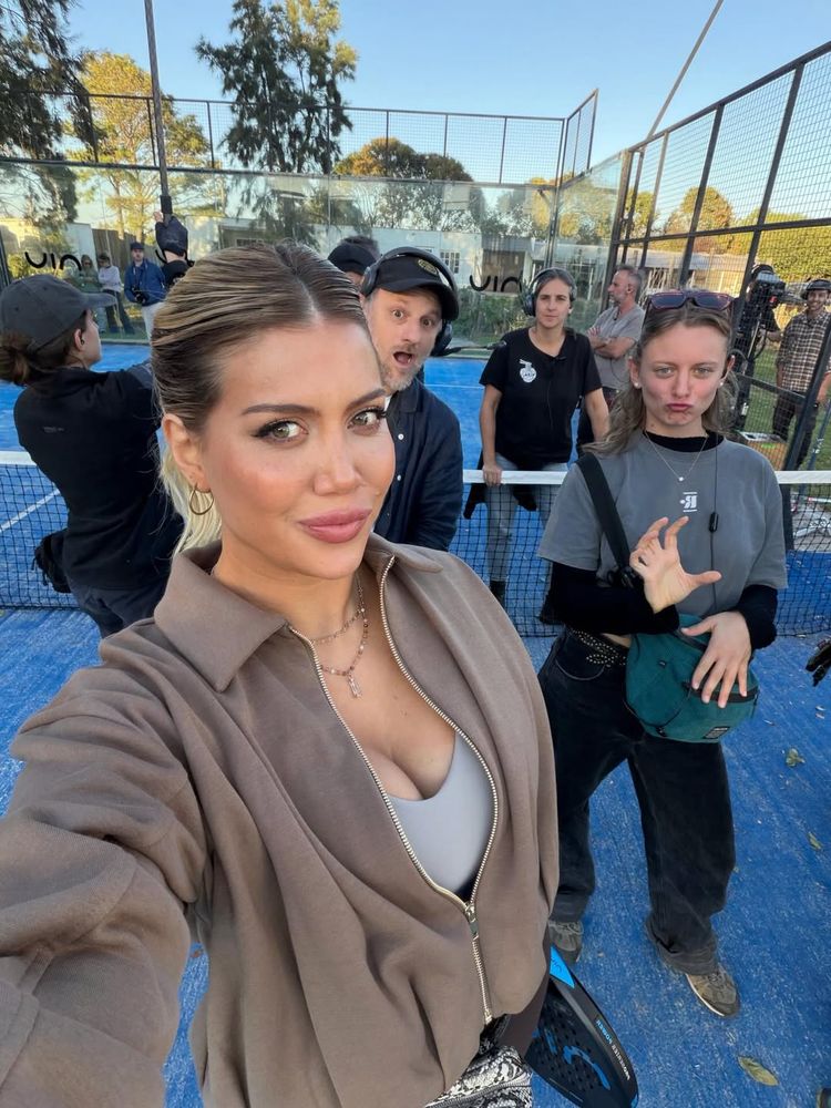Wanda Nara filmando la serie de Telefe.