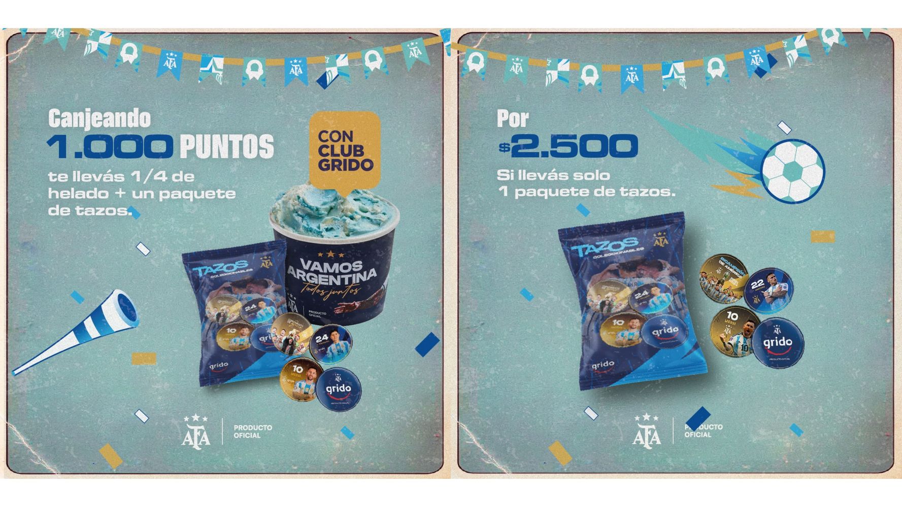 Promoción que incluye tazos.