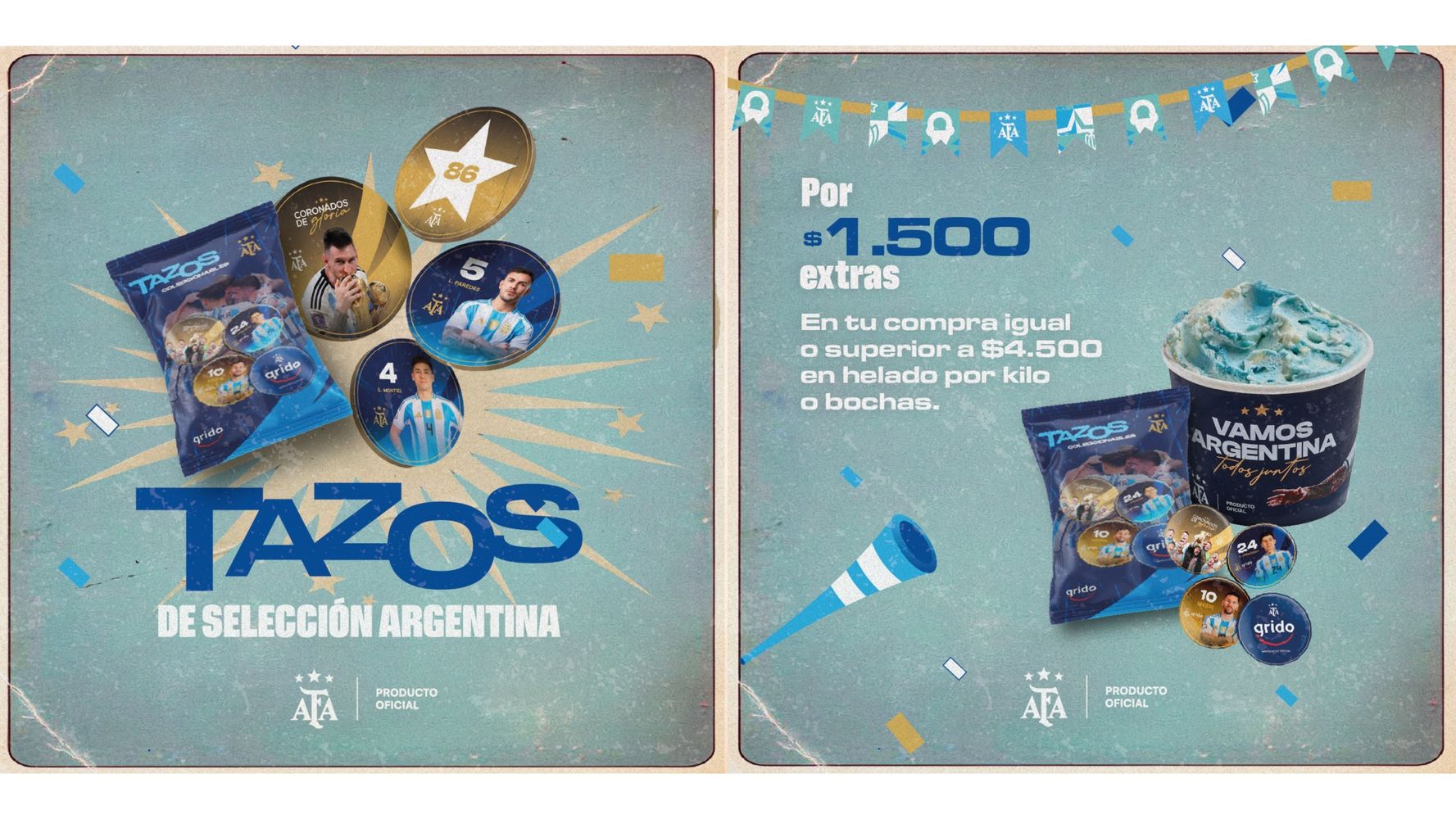 La heladería ofrece tazos.