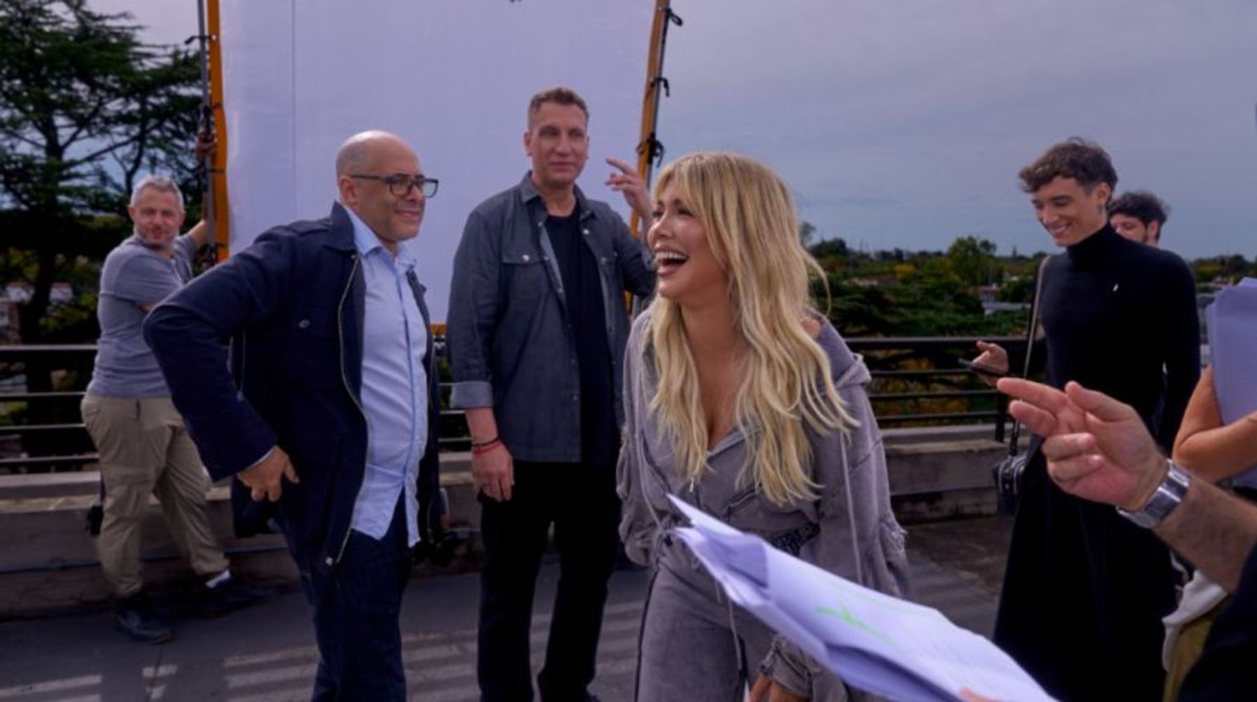 Wanda Nara durante las grabaciones de “Triángulo Amoroso”.