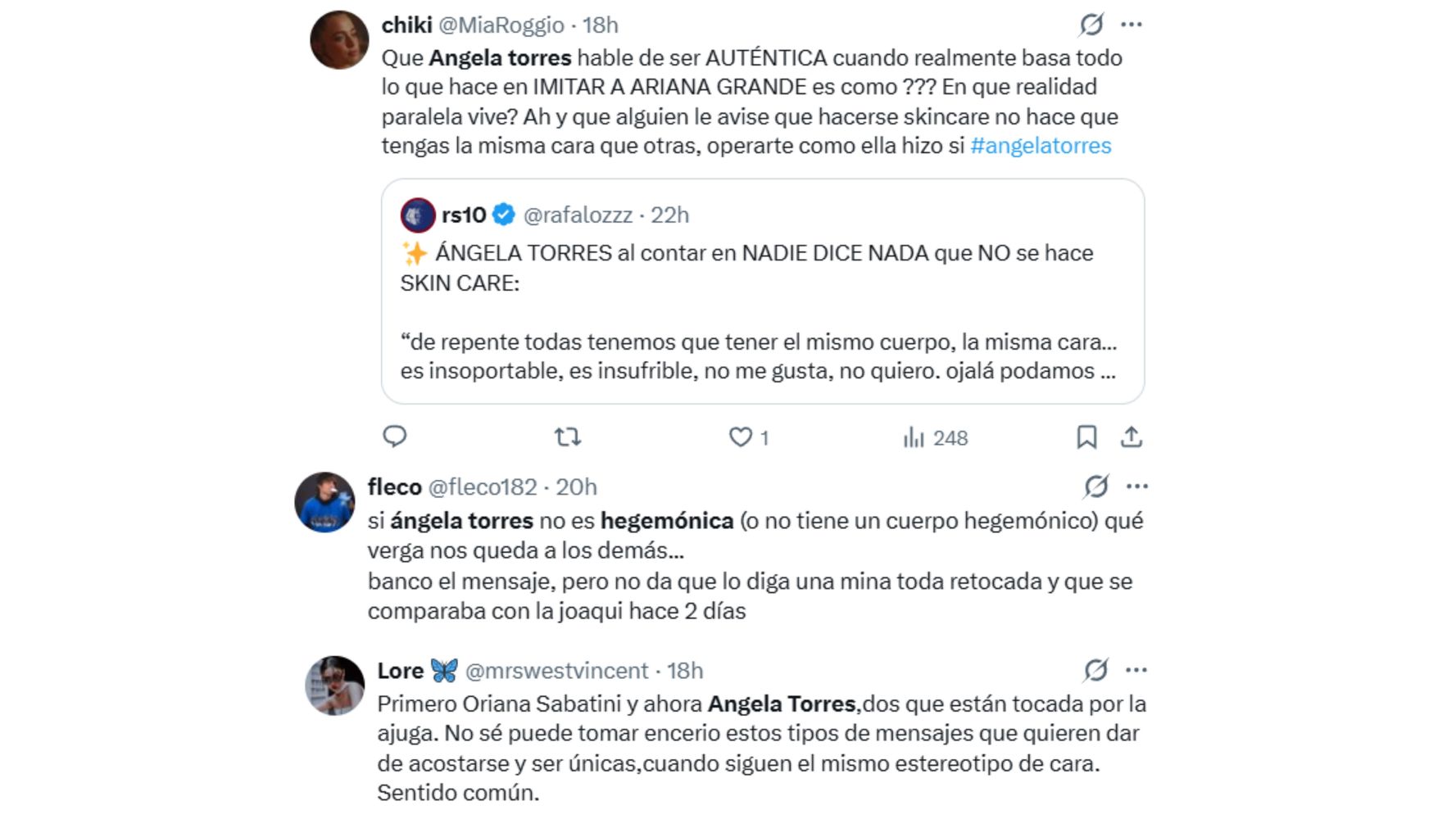 Las críticas a la cantante.