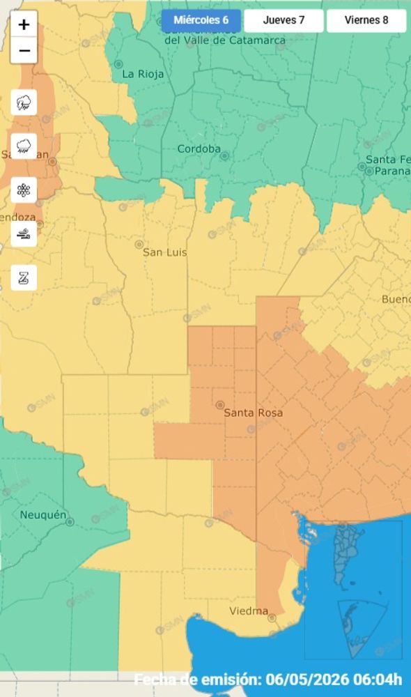 Alerta amarilla por tormenta para Córdoba este miércoles 6 de mayo.