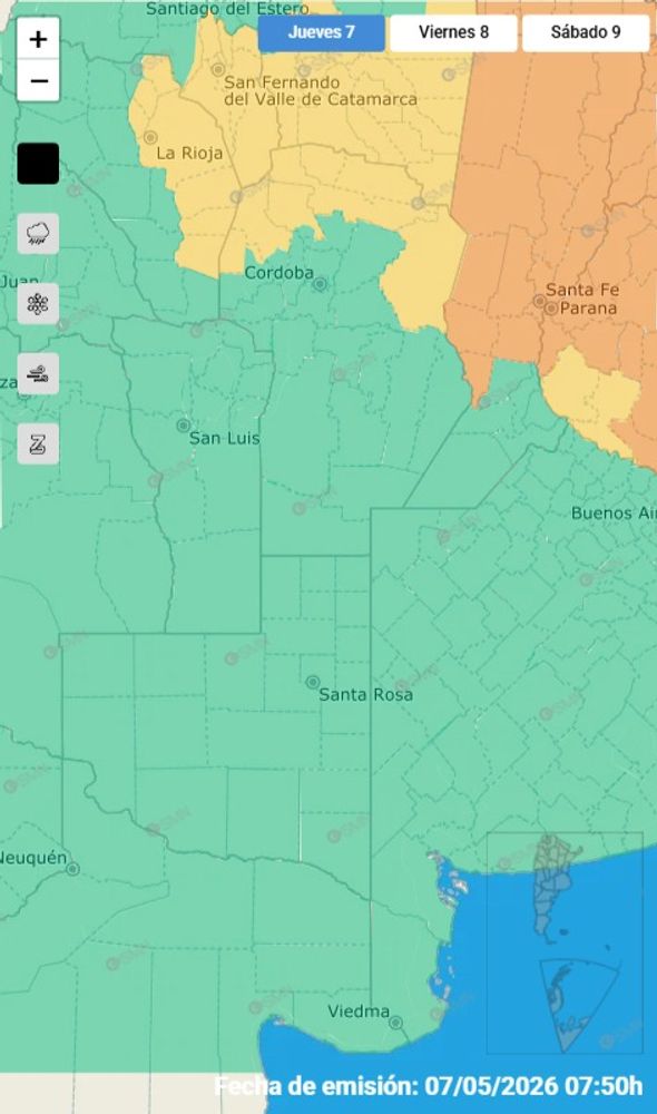 Alerta por tormentas para este 7 de mayo en Córdoba.