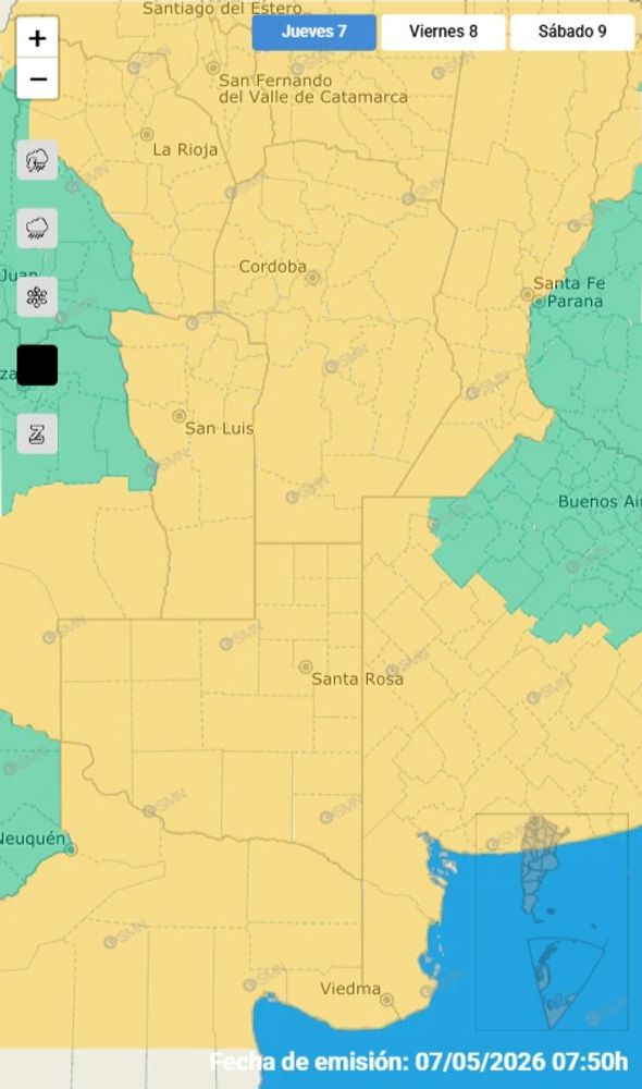 Alerta por fuertes vientos en toda la provincia de Córdoba.