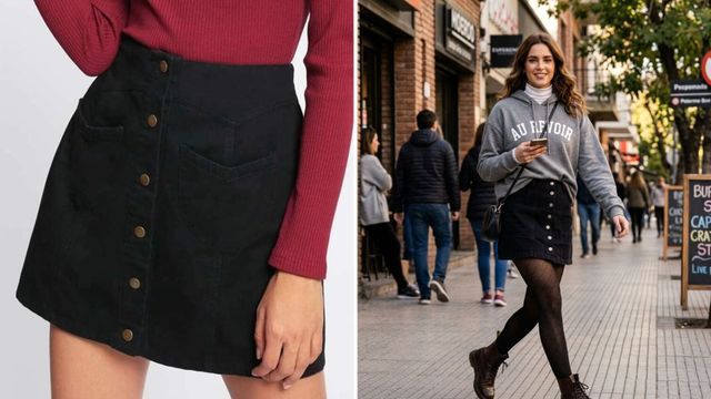 Elegantes, cómodas y fáciles de usar: así son las polleras con botones que reemplazan al pantalón sastrero.
