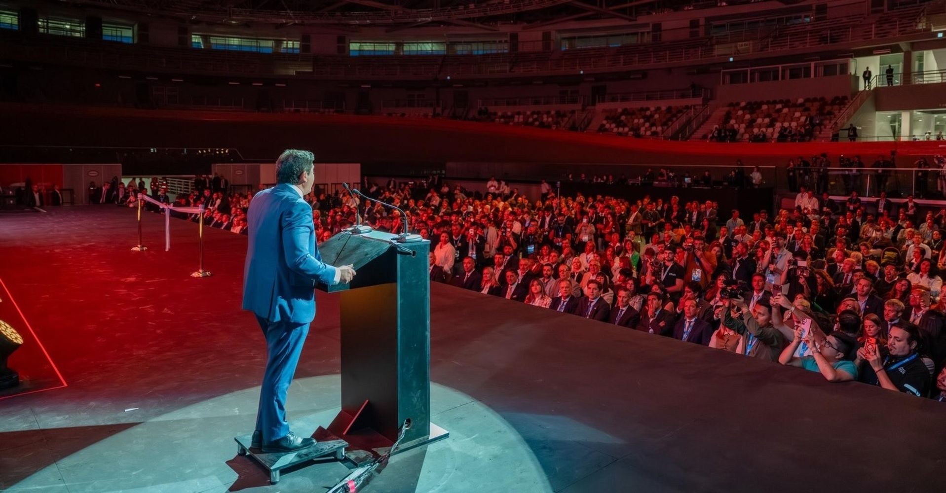 El gobernador Marcelo Orrego encabezó la ceremonia de apertura de la 11.ma Feria Internacional San Juan Minera 2026.