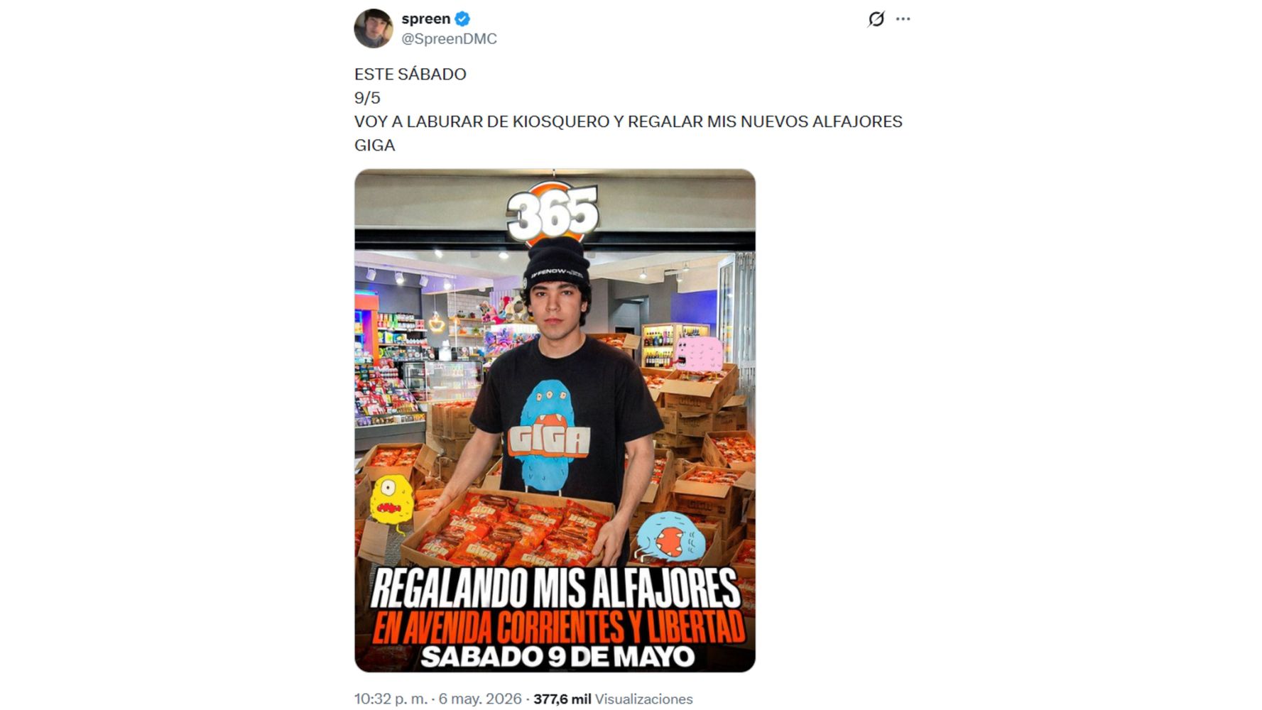 El anuncio del streamer.
